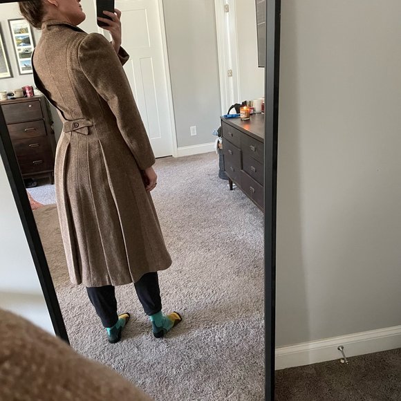 Vintage Junior Concept Tweed and Crushed Velvet Swing Dress Coat Size Small - Picture 9 of 11